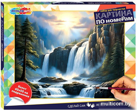 Картина по номерам MultiArt Горный водопад CANV40X50-115961