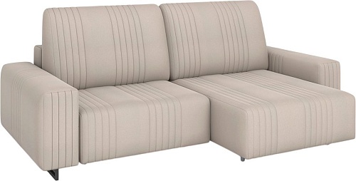 Угловой диван Rivalli Уолтер УП 1000 + оттоманка (Angora N Beige/черный муар)