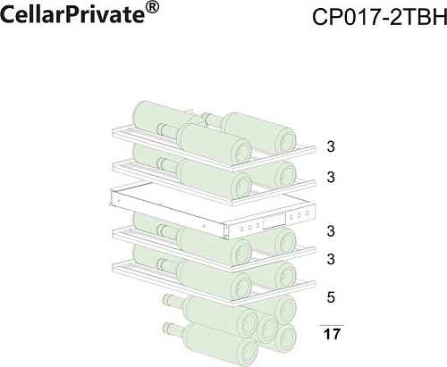Винный шкаф Cellar Private CP017-2TBH со скрытой ручкой