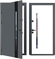 Металлическая дверь Guard Inox Black 2 96x205 (левая, Ral 7016/экосатин белый)