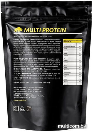 Протеин Prime Kraft Multi Protein (900г, клубника/банан)