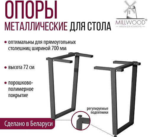 Подстолье для стола Millwood Уэльс 720 (графит)