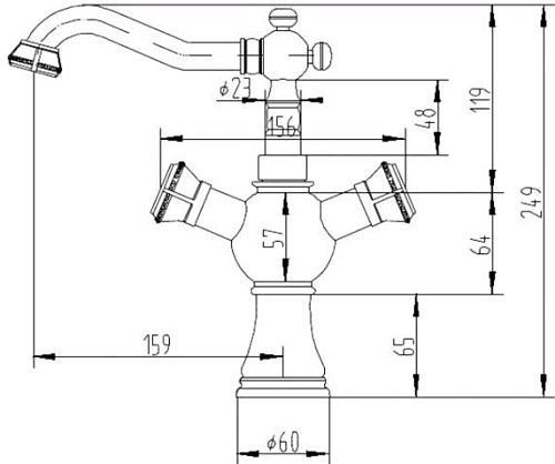 Смеситель ZorG A 5006U-BR