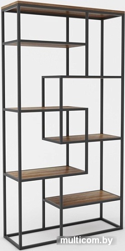 Стеллаж Hype Mebel Зиг-Заг-2 120x200 (черный/дуб галифакс олово)