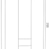 Шкаф распашной МДК ГШ2-1 3-х створчатый с ящиками 2120x1200x450 (дуб млечный)