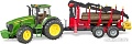 Bruder John Deere 7930 with forestry trailer and 4 trunks 03054