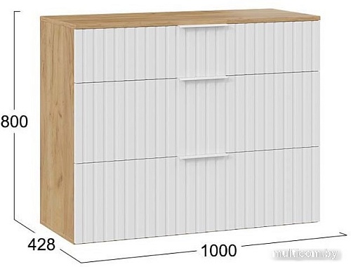 Тумба для обуви Трия Хилтон комбинированная Исп.2.3 (дуб крафт золотой/белый матовый)