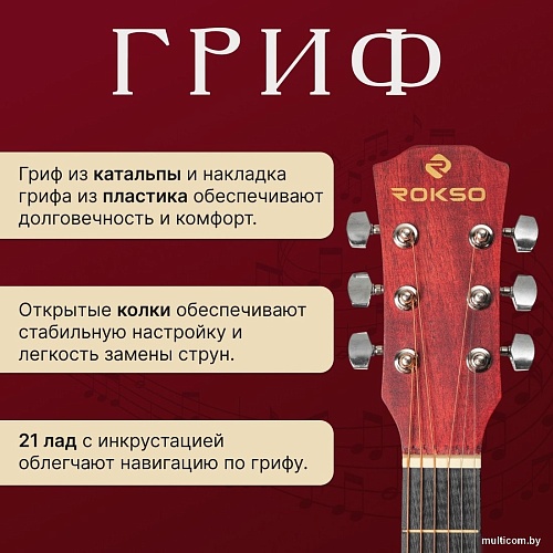 Акустическая гитара ROKSO FT-221-N