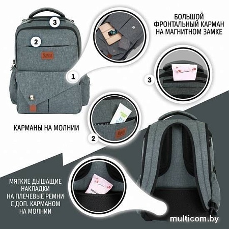 Рюкзак для мамы Nuovita CapCap Tour (серый)