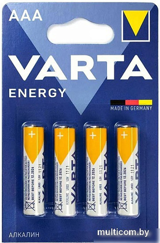 Батарейка Varta Energy LR03 AAA Alkaline 4103 BL4