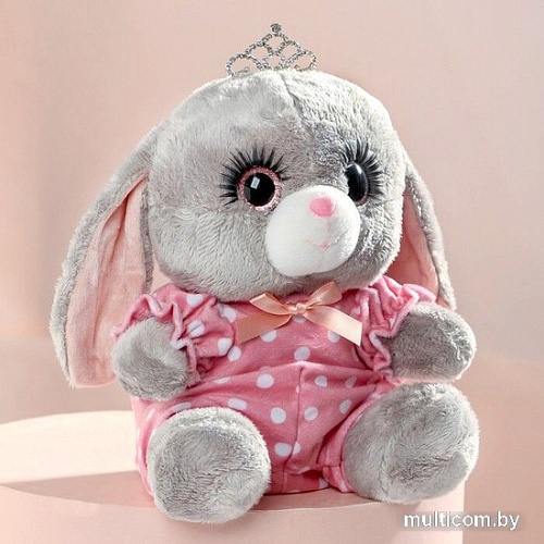 Классическая игрушка Milo Toys Зайка Ла-Пу-Ля в комбинезоне с короной 9211949