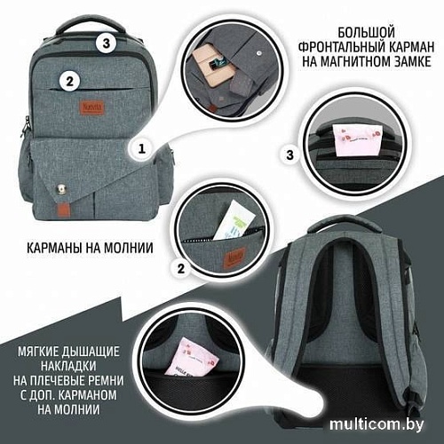 Рюкзак для мамы Nuovita CapCap Tour (серый)