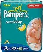 Подгузники Pampers Active Baby-Dry 3 Midi (82 шт)