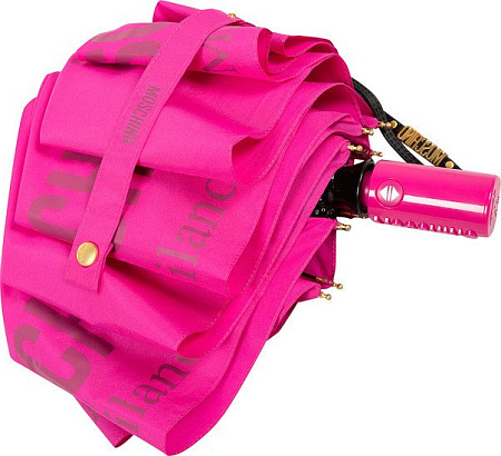 Складной зонт Moschino 8021-OCJ New Metal Logo Fuxia Box Logo