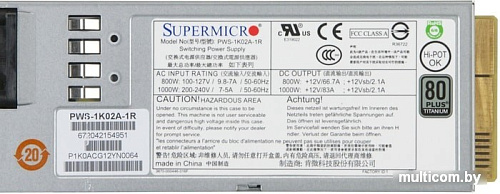 Блок питания Supermicro PWS-1K02A-1R