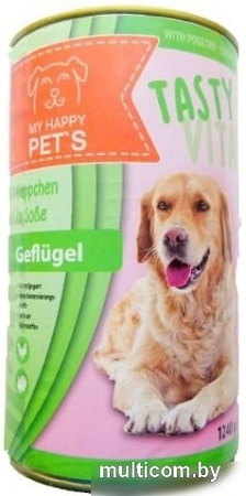 Консервированный корм для собак My Happy Pets с домашней птицей 1.24 кг