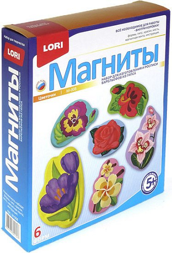 Набор для создания поделок/игрушек Lori Фигурки на магнитах. Цветочки М-008