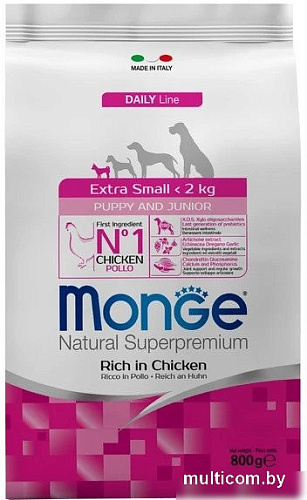 Сухой корм для собак Monge Daily Line Extra Small с курицей (800 г)