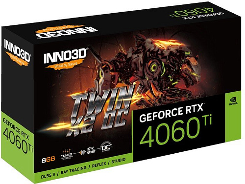 Видеокарта Inno3D GeForce RTX 4060 Ti 8GB Twin X2 OC N406T2-08D6X-171153N