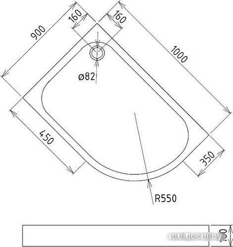 Душевой поддон Gemy ST19 L 100x90