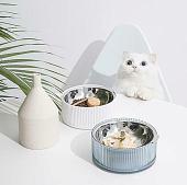 Миска Furrytail Antibacterial Stainless Steel Cat Bowl (голубой)