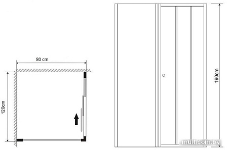 Душевой уголок Grossman Falcon GR-D120-P80Fa 120x80