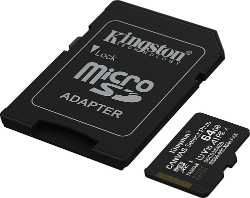 Карта памяти Kingston Canvas Select Plus microSDXC 64GB SDCS3/64GB (с адаптером)