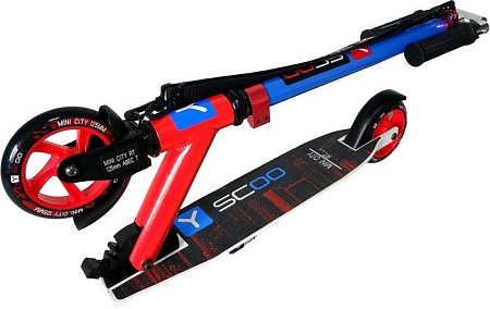 Самокат Y-Scoo Mini City Montreal 125 (красный/голубой)