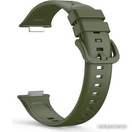 Ремешок Rumi силиконовый для Huawei Watch FIt 2 (темно-зеленый)