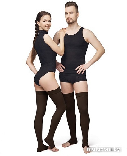 Чулки компрессионные Польза 4001 выше колена 2 кл.к. (р.5 (XL), рост1, черный)