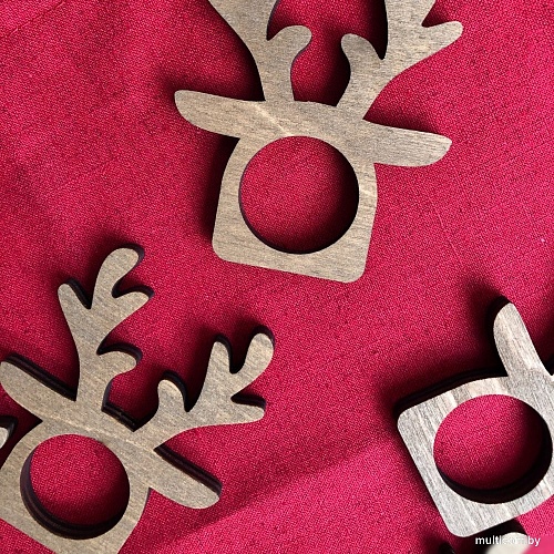 Сервировочная салфетка ОМурМебель с держателем Рога оленя (6шт, красный)