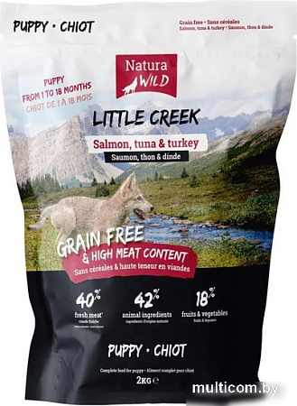 Сухой корм для собак Natura Wild Little Creek для щенков всех пород с лососем, тунцом и индейкой 2 кг