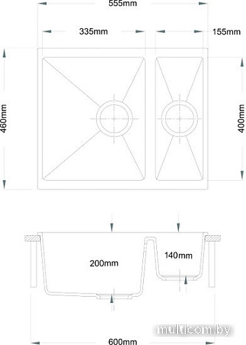Кухонная мойка Longran Enigma ENG555.460 15 (terra/38)