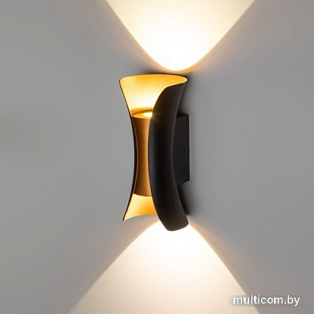 Фасадный светильник ЭРА WL42 BK+GD светодиодная 10Вт 3500К IP54 Б0054420 (черный/золото)