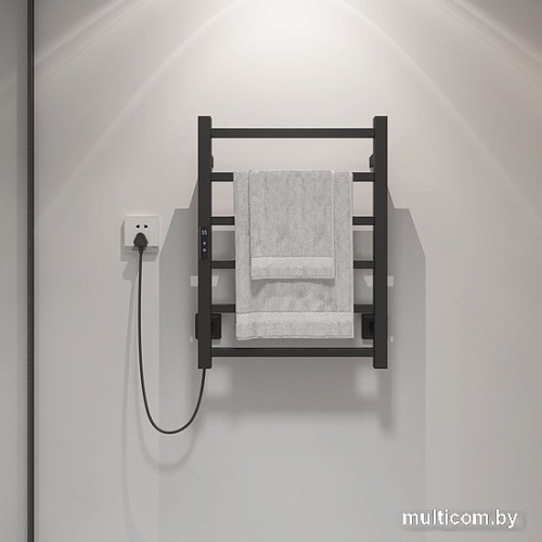 Полотенцесушитель Maxonor PL-TRE02-45-6-7 (черный, подключение слева)