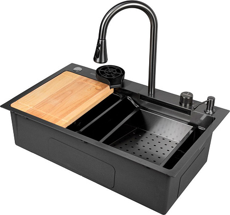 Кухонная мойка ARFEKA AF PVD Nano 75x46 (черный)