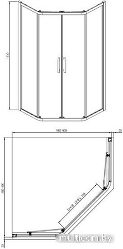 Adema Glass Line Penta-90 (тонированное стекло)