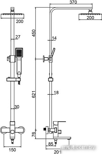 Душевая система Ledeme L2433B