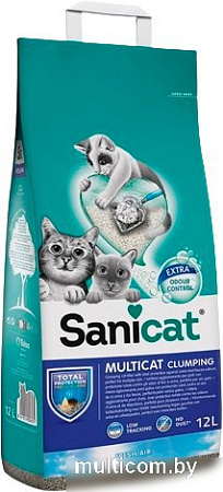 Наполнитель для туалета Sanicat Clumping Multicat 12л