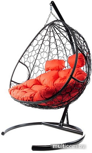 Подвесное кресло M-Group Для двоих 11450406 (черный ротанг/красная подушка)