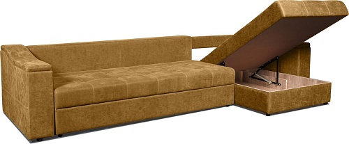 Угловой диван Анмикс Бергамо (золотой велюр)