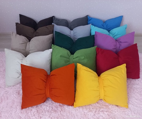 Декоративная подушка Sled Бант 45x35x17 (серый)