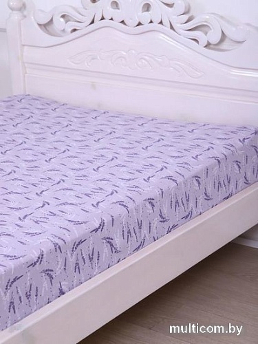 Постельное белье Luxsonia Трикотаж на резинке 140x200 2230 (лаванда сиреневый)