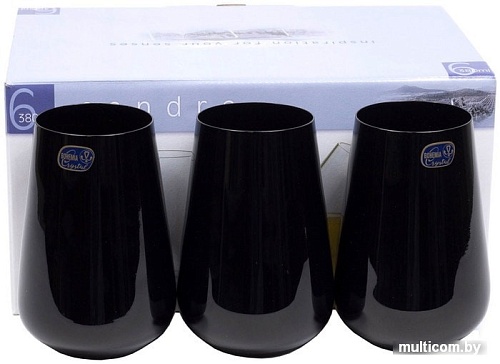 Набор стаканов для воды и напитков Bohemia Crystal Sandra 23013/D4653/380