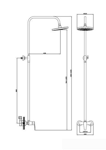 Верхний душ Diadonna D80-334109