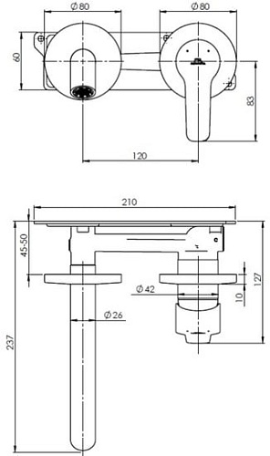 Смеситель Rubineta Torino-1F PM0009
