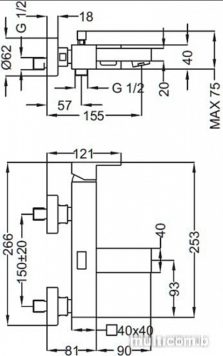 Смеситель Cezares Molveno-VM-01-Cr