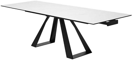 Кухонный стол M-City Fondi 180 Marbles KL-99 614M04919 (белый мрамор матовый/черный)