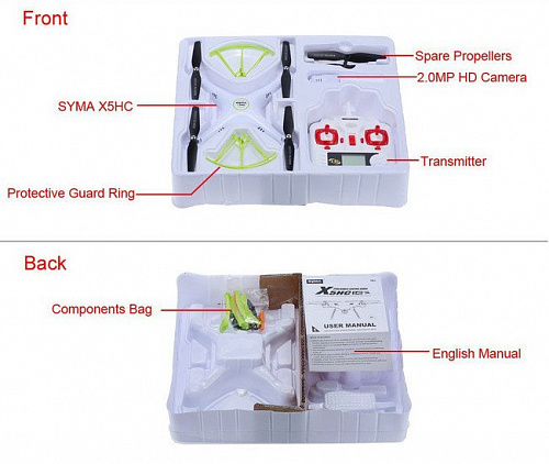 Квадрокоптер Syma X5HC (белый)