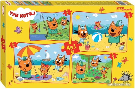Набор пазлов Step Puzzle Три кота 4 в 1 92314 (114 эл)